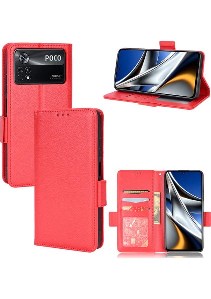 Xiaomi Poco X4 Pro 5g Pu Deri Manyetik Yan Toka Cüzdan Kartı (Yurt Dışından)