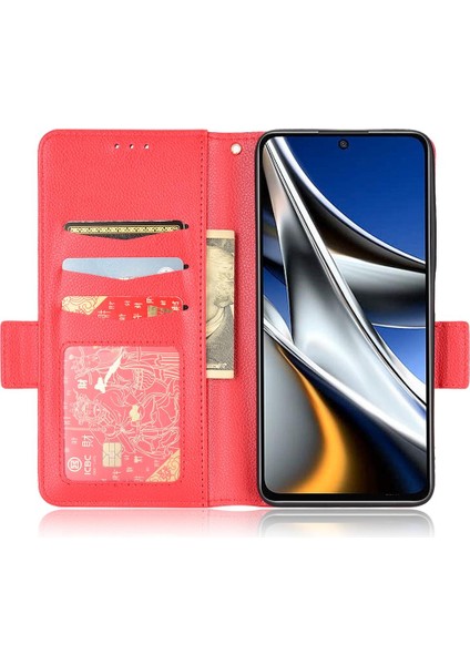 Xiaomi Poco X4 Pro 5g Pu Deri Manyetik Yan Toka Cüzdan Kartı (Yurt Dışından)