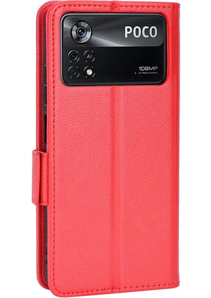 Xiaomi Poco X4 Pro 5g Pu Deri Manyetik Yan Toka Cüzdan Kartı (Yurt Dışından)