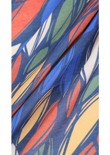 Yaprak Desenli Lacivert Soft Eşarp 95X95 fiyatları