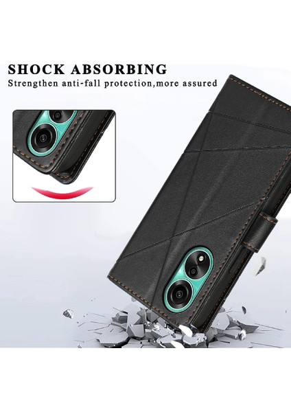 Oppo A78 4g Kickstand Üç Kart Yuvaları Için Flip Case Şok Emici (Yurt Dışından) indirimleri