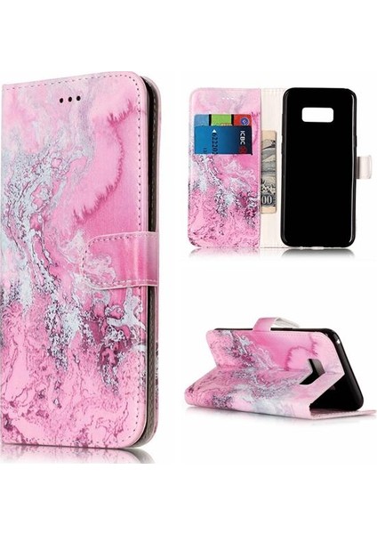 Samsung Galaxy S8 Artı Manyetik Pu Deri Cüzdan Mermer Için Flip Case (Yurt Dışından)