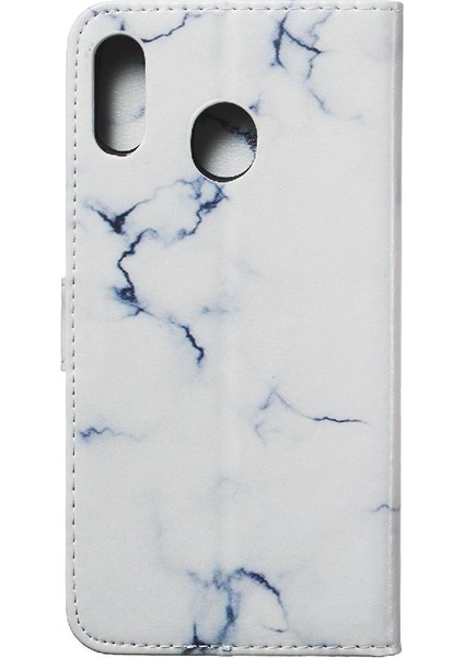 Manyi Mall Samsung Galaxy M20 Manyetik Mermer Desen Pu Deri Cüzdan Için Flip Case (Yurt Dışından)