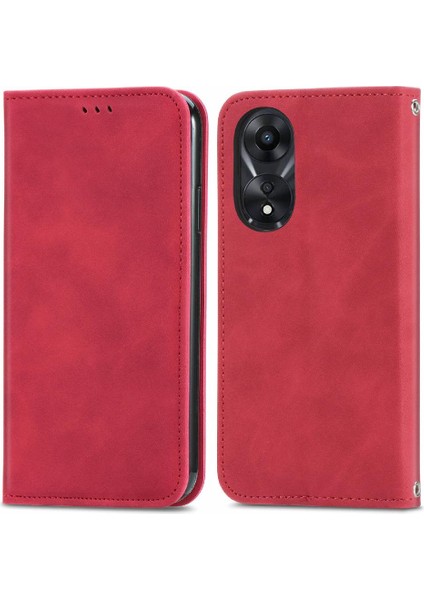 Oppo A78 4g Için Flip Case Basit Iş Deri Kılıf Cüzdan Kapak Çevirin (Yurt Dışından)