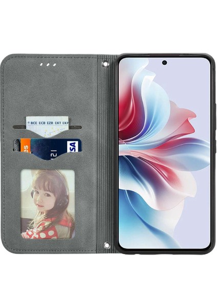 Oppo Flip 11F 5g Için Flip Case Darbeye Cüzdan Deri Kılıf Kapak Çevirin (Yurt Dışından)