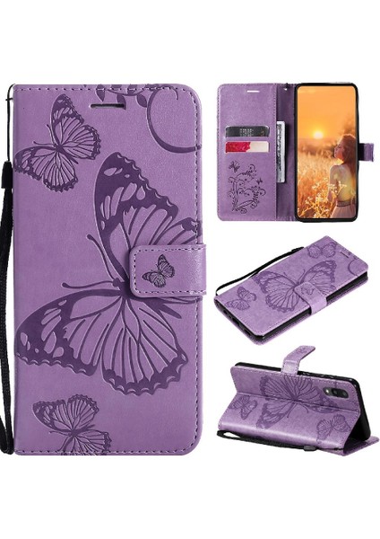 Samsung Galaxy A02 Için Flip CASE/M02 Pu Deri Darbeye Kapak ile Çevirin (Yurt Dışından)