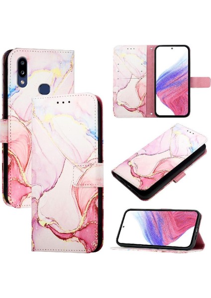 Samsung Galaxy A10S Pu Deri Kickstand Cüzdan Mermer Desen (Yurt Dışından)