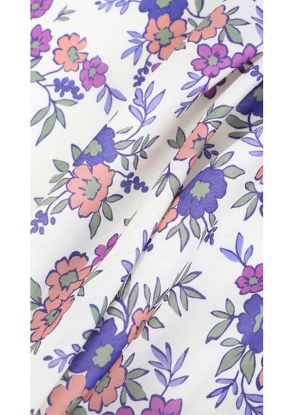 Çiçek Desenli Mor Soft Eşarp 95X95 fiyatları