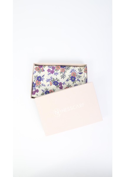 Çiçek Desenli Mor Soft Eşarp 95X95 modelleri