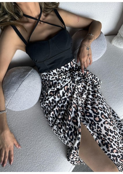 Bruna Askılı Boyundan Bağlamlı Crop