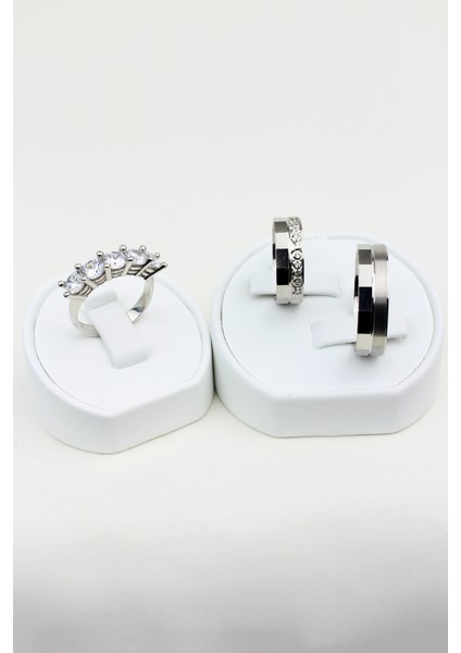 Retro Birleşimi 925 Ayar Gümüş Alyans, Nişan ve Söz Yüzüğü