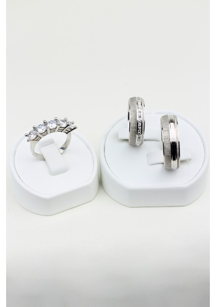 Göz Alıcı Ahenk Yüzüğü 925 Ayar Gümüş Alyans, Nişan ve Söz Yüzüğü