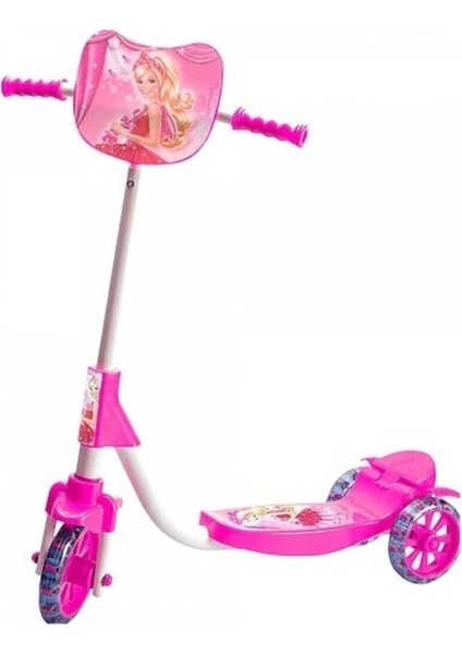 Şeffaf Silikon Tekerlekli Frenli Barbie Figürlü Kız Çocuk Scooter