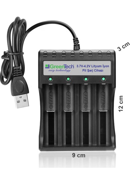3.7 – 4.2 Lityum İyon Pil Şarj Cihazı (Dört Yuvalı) / GT-BC05