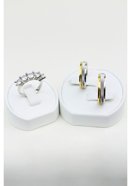 Gümüş Çizgiler Ahenk Yüzüğü 925 Ayar Gümüş Alyans, Nişan ve Söz Yüzüğü