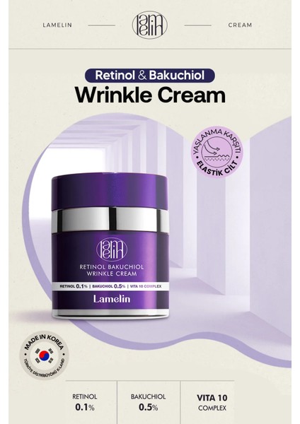 Retinol ve Bakuchiol İçeren Çizgi ve Leke Karşıtı Krem - Lamelin Retinol Bakuchiol Cream 75 ml