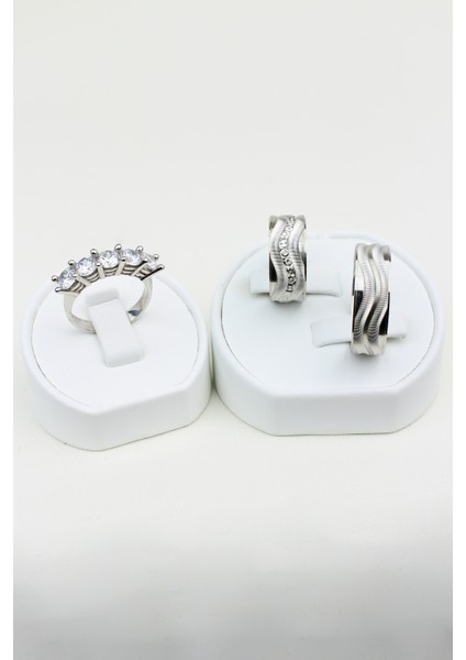 Modern Klasik Bağlantı 925 Ayar Gümüş Alyans, Nişan ve Söz Yüzüğü