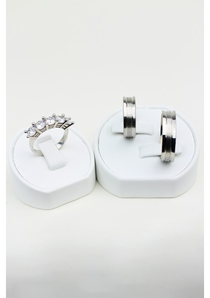 Renkli Zarafet Döngüsü 925 Ayar Gümüş Alyans, Nişan ve Söz Yüzüğü