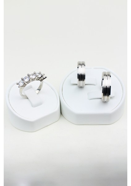 Modern Klasik Birleşim 925 Ayar Gümüş Alyans, Nişan ve Söz Yüzüğü