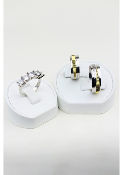 Zarif Inci Bağlantısı 925 Ayar Gümüş Alyans, Nişan ve Söz Yüzüğü