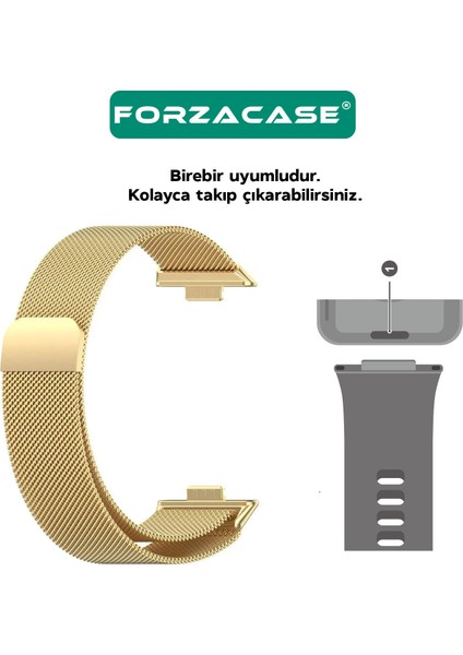 Huawei Fit 3 ile Uyumlu Metal Mıknatıslı Manyetik Kordon Kayış - FC634 modelleri