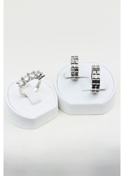 Parıltılı Sevgi Yüzüğü 925 Ayar Gümüş Alyans, Nişan ve Söz Yüzüğü