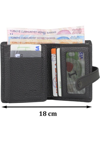 Deri Unisex Case Club Slim Kartlık Cüzdan Siyah