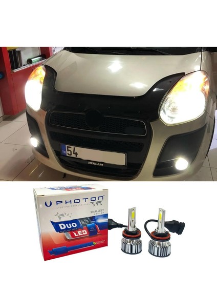 Fiat Doblo D3 LED Xenon Sis Farı Ampulü H11 Duo Yeni Seri Beyaz 2010-2015