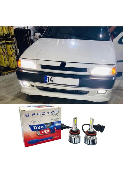 Fiat Uno LED Xenon Sis Farı Ampulü H3 Duo Yeni Seri Beyaz