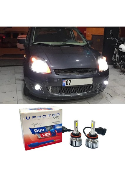Ford Fiesta Mk5 LED Xenon Sis Farı Ampulü H11 Duo Yeni Seri Beyaz 2001-2008