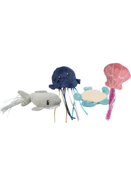 Kedi Oyuncağı, Deniz Canlıları Şeklinde, Peluş, Kediotlu 5-8cm