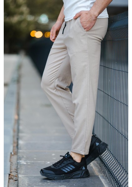Joy Slim Fit Erkek Beli Lastikli Duble Paça Erkek Jogger Pantolon fırsatları