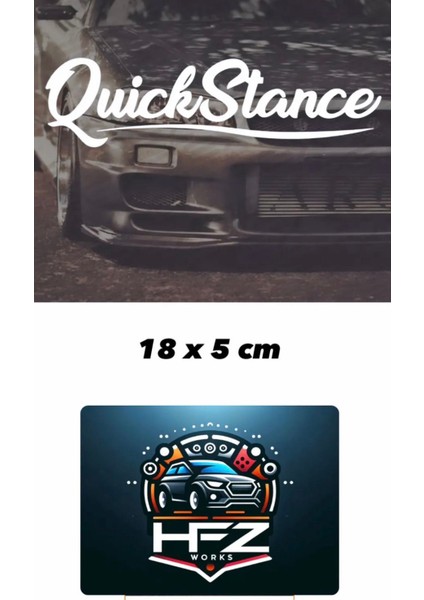 Quick Stance ( Beyaz ) 18 x 5 cm Oto Sticker Araç Yazıları