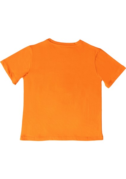 Turuncu Iskelet Baskılı Bisiklet Yaka Kısa Kol Penye Erkek Çocuk T-Shirt B500318 fiyatları