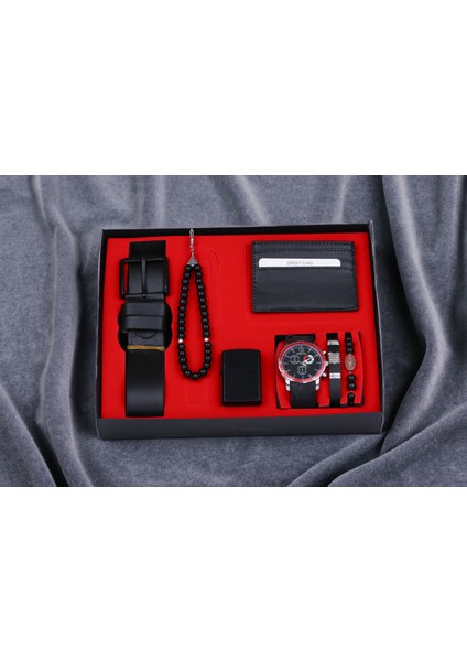 Saat Kemer Cüzdan Çakmak Bileklik Seti