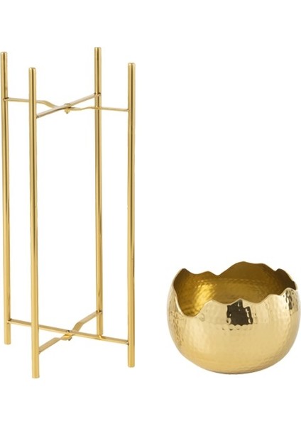 Bowl Gold Metal Saksı / S modelleri