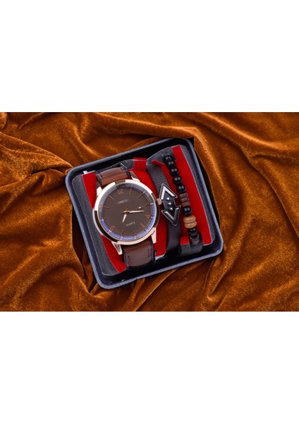 Saat Kemer Cüzdan Çakmak Bileklik Seti fırsatları