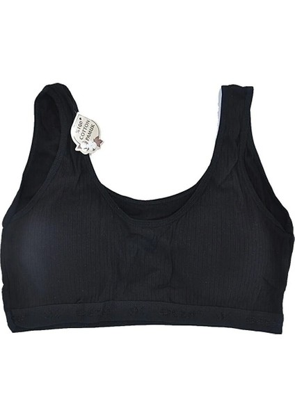 Kadın Büyük Beden Pamuklu Penye Toparlayıcı Sütyen Günlük Yarım Atlet