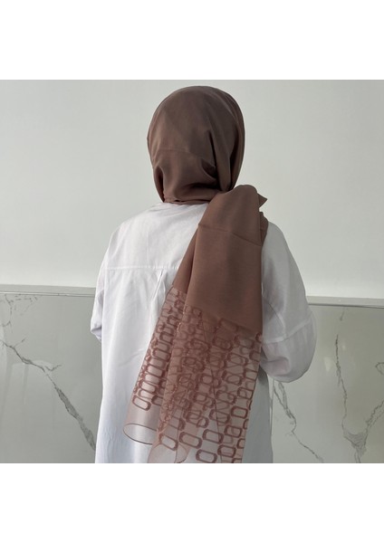 Ipeksi Tül Jakar Şal Sütlü Kahve JSK0114