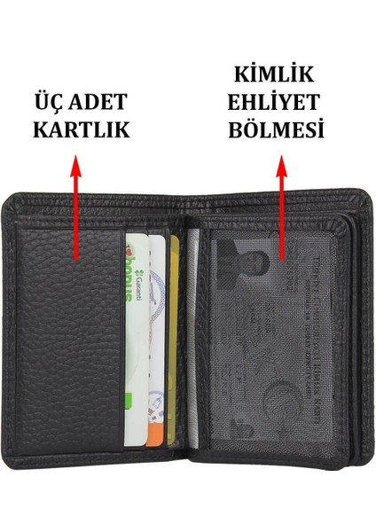 Case Club Deri Kartlık Kartvizitlik Cüzdan Siyah