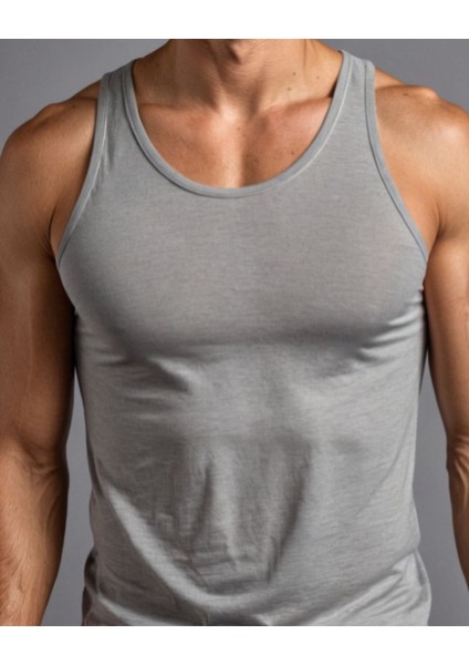 Premium Gri Pamuklu Erkek Atlet - Nefes Alabilir , Rahat , Spor ve Günlük Kullanıma Uygun