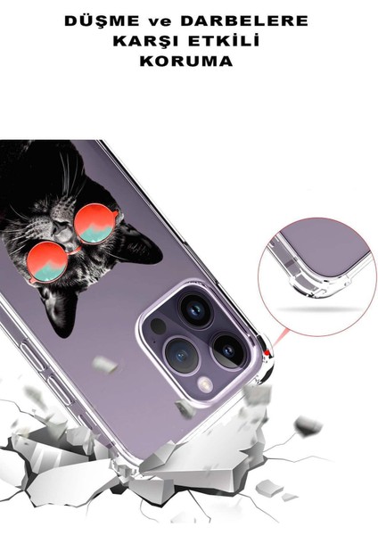 Samsung Galaxy S20 Plus Uyumlu Kedi 3 Baskılı Şeffaf Köşe Korumalı Antişok Kılıf