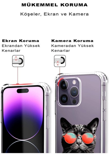Samsung Galaxy S20 Plus Uyumlu Kedi 3 Baskılı Şeffaf Köşe Korumalı Antişok Kılıf