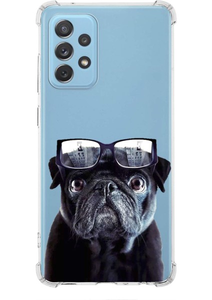 Samsung Galaxy A53 Uyumlu Köpek 3 Baskılı Şeffaf Köşe Korumalı Antişok Kılıf