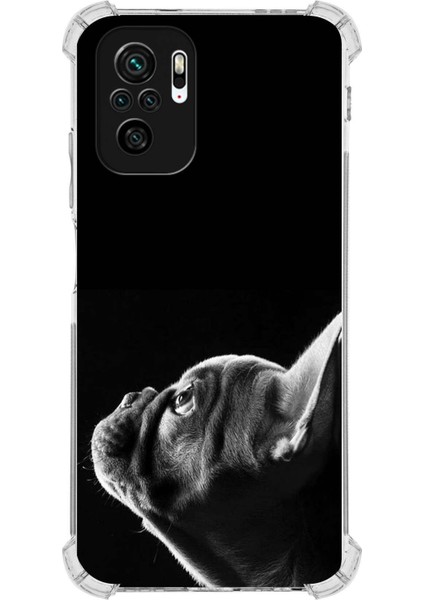 Xiaomi Redmi Note 10 Uyumlu Köpek 1 Baskılı Şeffaf Köşe Korumalı Antişok Kılıf