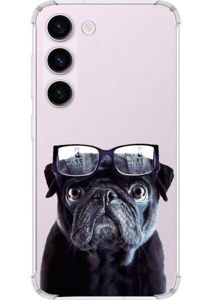 Samsung Galaxy S23 Plus Uyumlu Köpek 3 Baskılı Şeffaf Köşe Korumalı Antişok Kılıf
