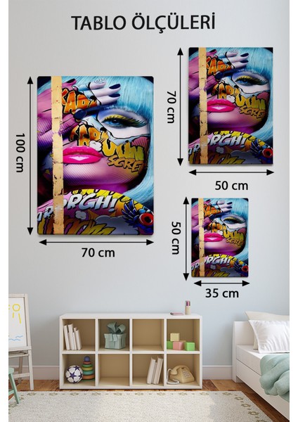 Pop Art Temalı Kadın Portre Tablo TBL1165 modelleri