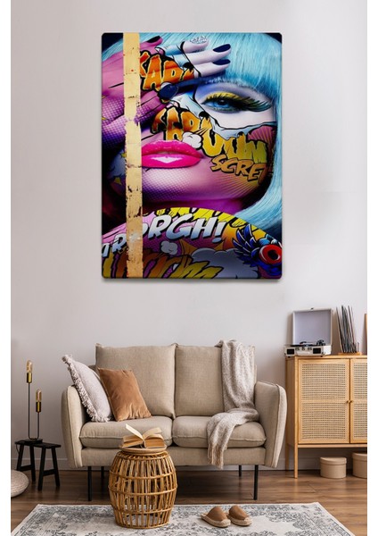 Pop Art Temalı Kadın Portre Tablo TBL1165 fırsatları