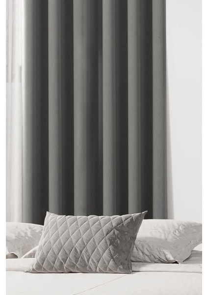 Rech Home Taç Blackout Gri - Karartma Güneşlik Ses ve Isı yalıtımlı