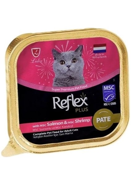 Reflex Plus Pate Somonlu ve Karidesli Yetişkin Konserve Kedi Maması 85 gr